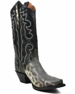 Dan Post Women's Karung Snake Black Exotic Western Boot - Snip Toe 