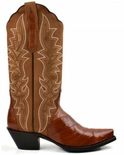 Alternative view of Dan Post Women's Eel Peanut Exotic Western Boot - Snip Toe 