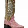 Dan Post Women's Eel Exotic Western Boots - Broad Square Toe  Pink -Dan Post Shop 2000367482 650 P1