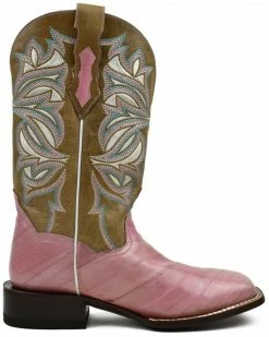 Alternative view of Dan Post Women's Eel Exotic Western Boots - Broad Square Toe  Pink
