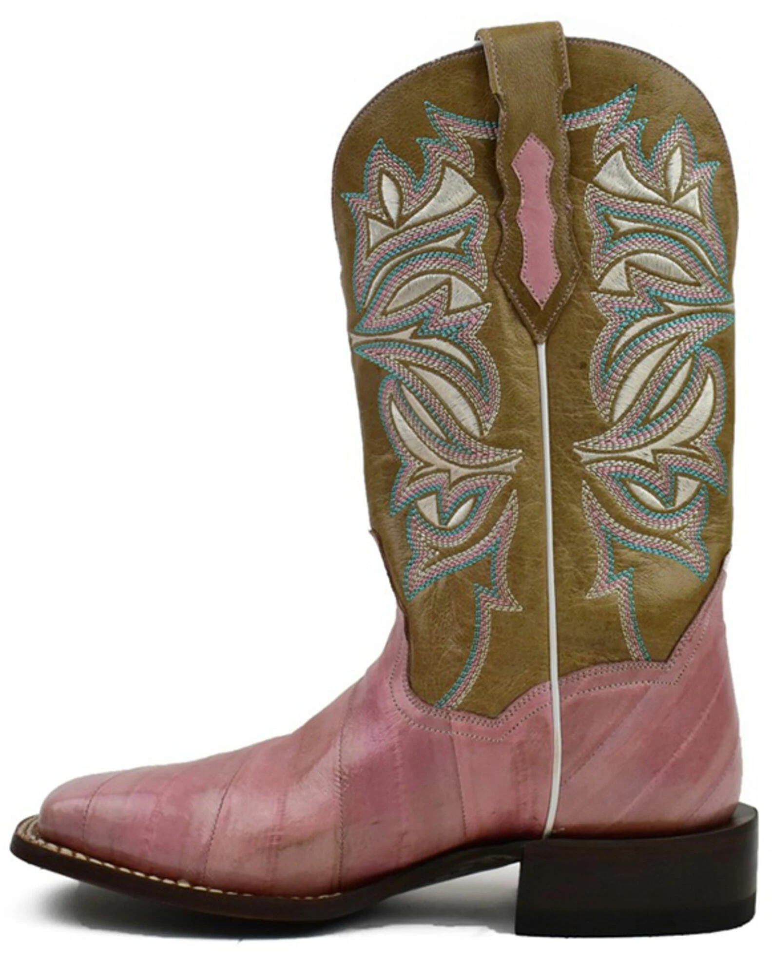 Dan Post Women's Eel Exotic Western Boots - Broad Square Toe Pink 5 Dan Post Women's Eel Exotic Western Boots - Broad Square Toe Pink - Image 3