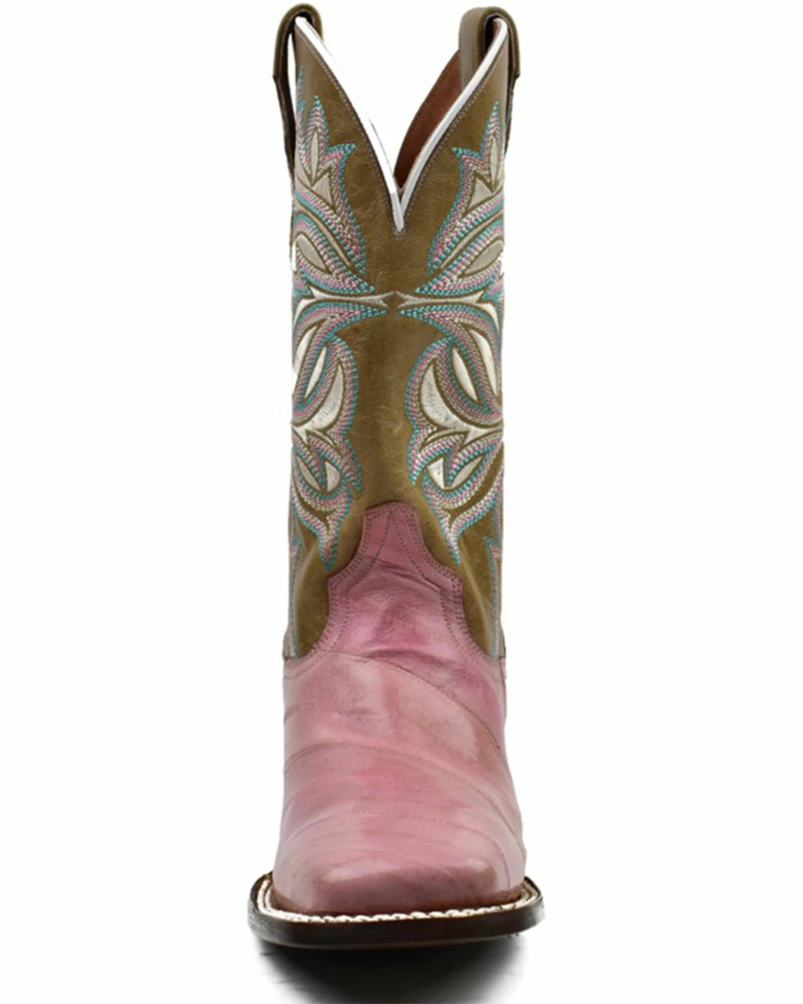 Dan Post Women's Eel Exotic Western Boots - Broad Square Toe Pink 6 Dan Post Women's Eel Exotic Western Boots - Broad Square Toe Pink - Image 4