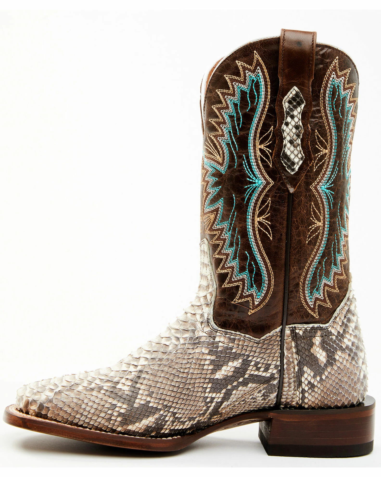 Dan Post Women's Back Cut Natural Python Exotic Western Boot - Broad Square Toe 5 Dan Post Women's Back Cut Natural Python Exotic Western Boot - Broad Square Toe - Image 3