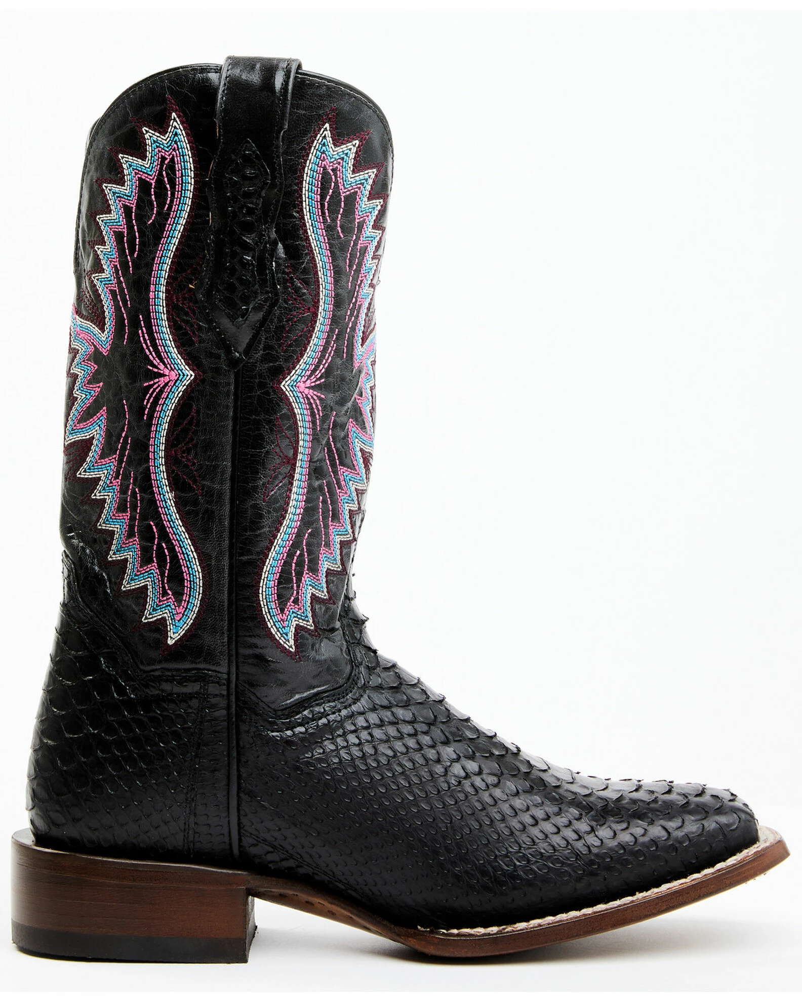 Dan Post Women's Back Cut Black Python Exotic Western Boot - Broad Square Toe 4 Dan Post Women's Back Cut Black Python Exotic Western Boot - Broad Square Toe - Image 2