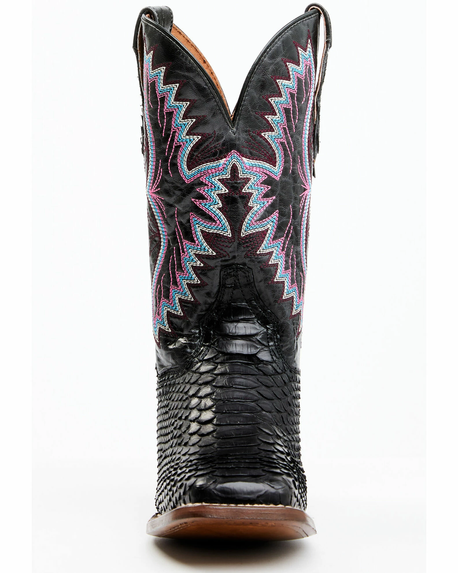Dan Post Women's Back Cut Black Python Exotic Western Boot - Broad Square Toe 6 Dan Post Women's Back Cut Black Python Exotic Western Boot - Broad Square Toe - Image 4