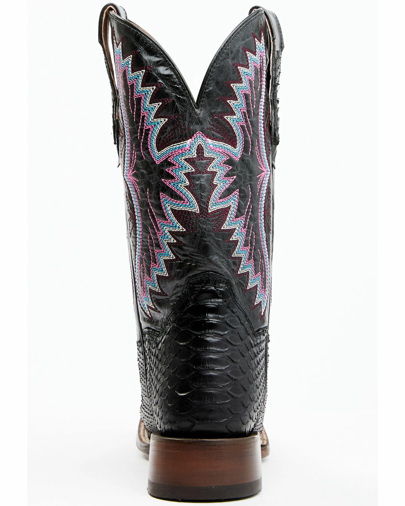 Dan Post Women's Back Cut Black Python Exotic Western Boot - Broad Square Toe 7 Dan Post Women's Back Cut Black Python Exotic Western Boot - Broad Square Toe - Image 5