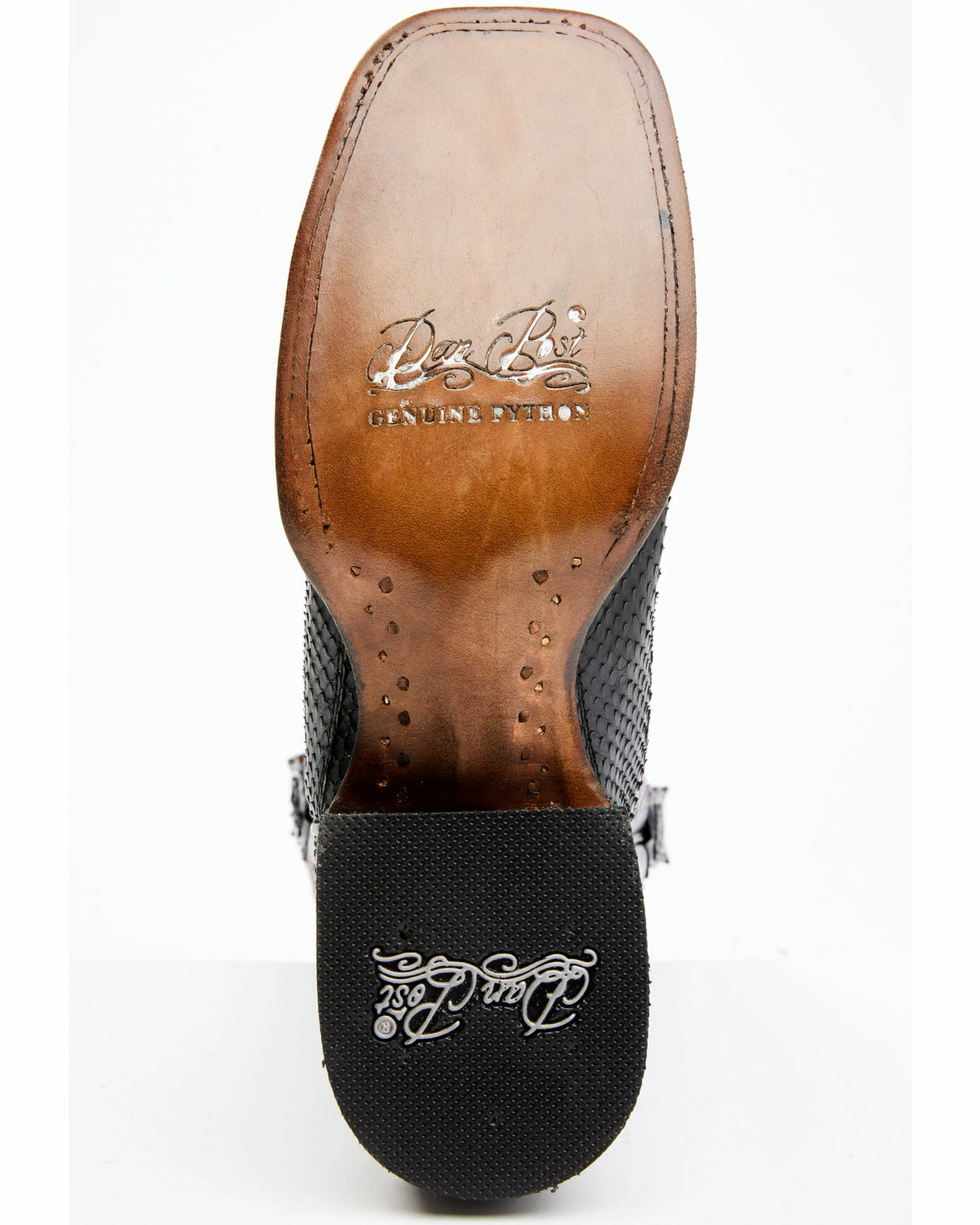 Dan Post Women's Back Cut Black Python Exotic Western Boot - Broad Square Toe 9 Dan Post Women's Back Cut Black Python Exotic Western Boot - Broad Square Toe - Image 7