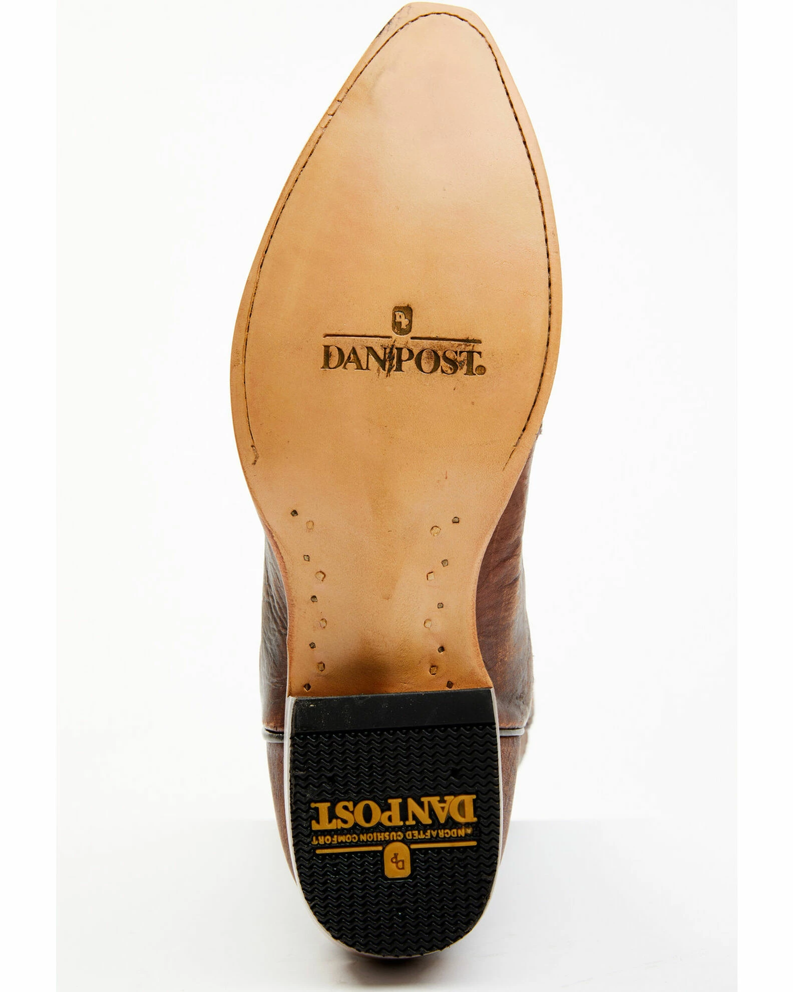 Dan Post Men's Embossed Star & Studded Basketweave Western Leather Boots - Snip Toe Brown 9 Dan Post Men's Embossed Star & Studded Basketweave Western Leather Boots - Snip Toe Brown - Image 7