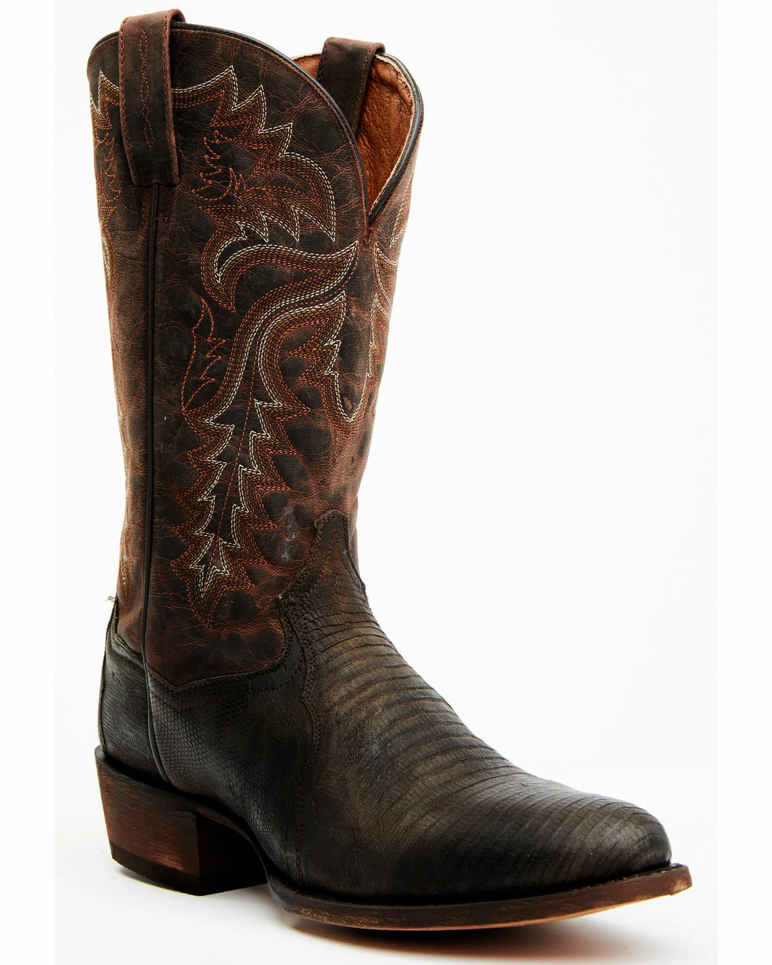 Dan Post Men's Tobacco Exotic Teju Lizard Leather Tall Western Boots - Round Toe 3 Dan Post Men's Tobacco Exotic Teju Lizard Leather Tall Western Boots - Round Toe