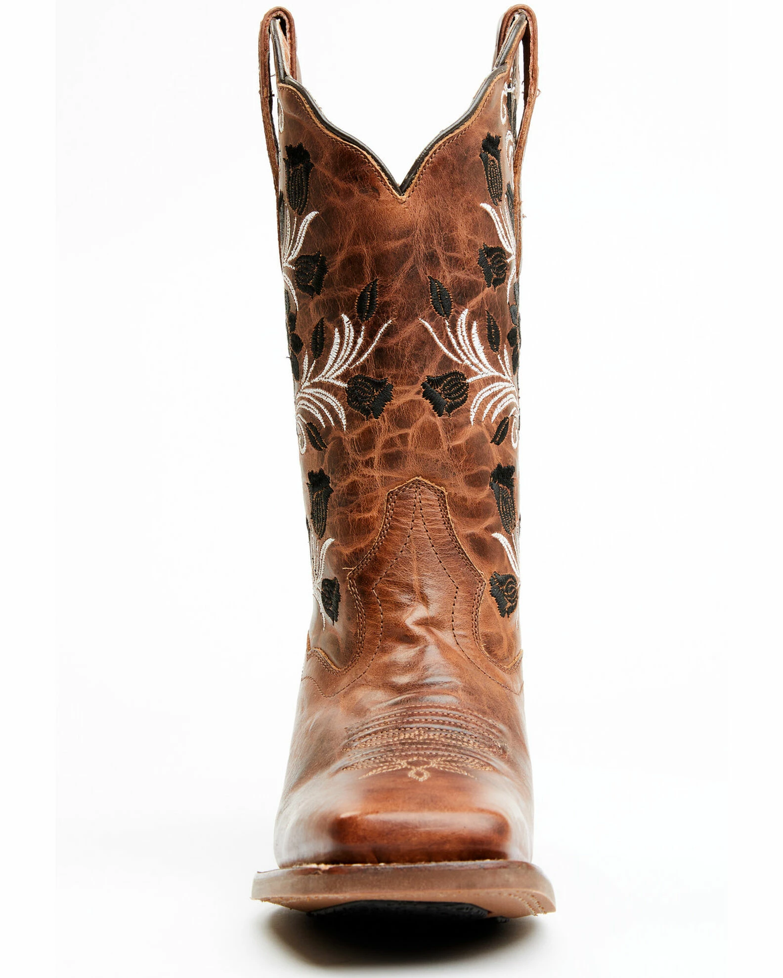 Dan Post Women's Athena Floral Embroidered Western Boots - Broad Square Toe Tan 6 Dan Post Women's Athena Floral Embroidered Western Boots - Broad Square Toe Tan - Image 4