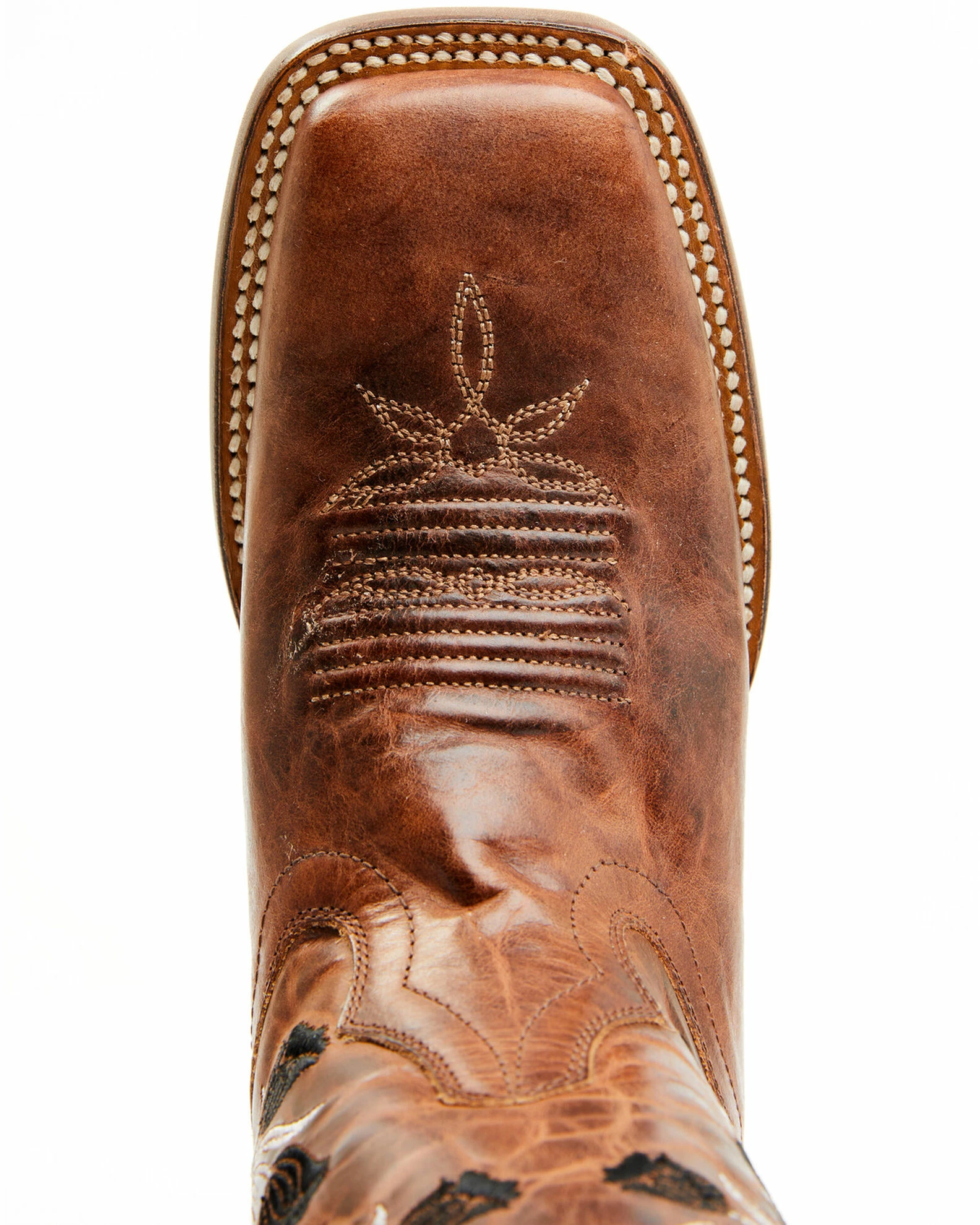 Dan Post Women's Athena Floral Embroidered Western Boots - Broad Square Toe Tan 8 Dan Post Women's Athena Floral Embroidered Western Boots - Broad Square Toe Tan - Image 6