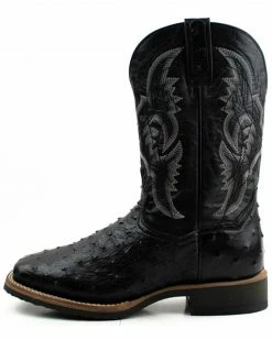 Alternative view of Dan Post Men's Exotic Ostrich Full Quill Western Boots - Broad Square Toe 