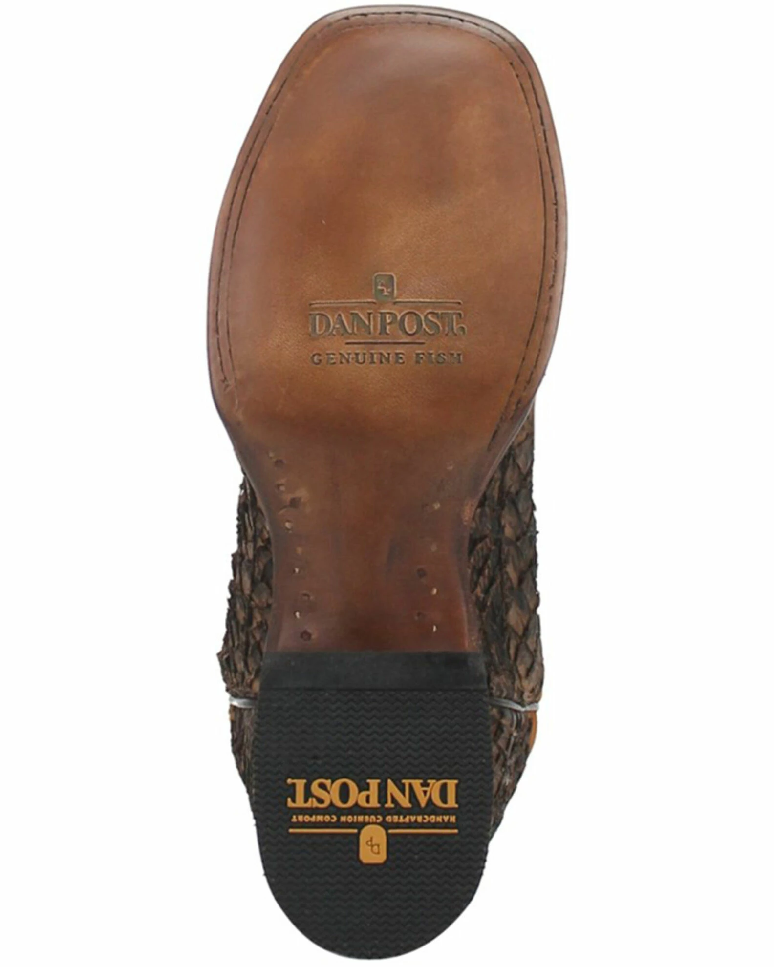Dan Post Men's Dorsal Sea Bass Exotic Western Boots - Broad Square Toe Chocolate 9 Dan Post Men's Dorsal Sea Bass Exotic Western Boots - Broad Square Toe Chocolate - Image 7