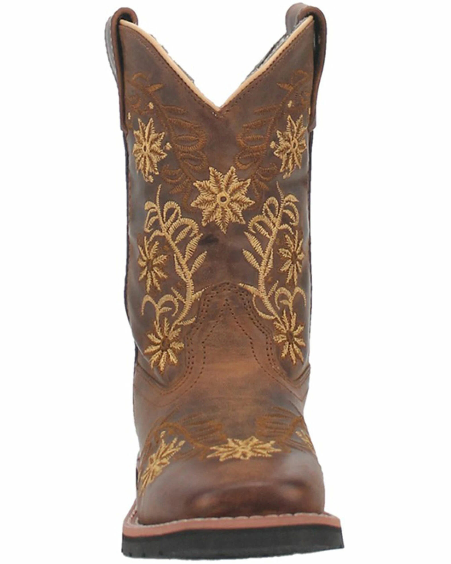 Dan Post Girls' Gardenia Floral Embroidered Western Boots - Broad Square Toe 6 Dan Post Girls' Gardenia Floral Embroidered Western Boots - Broad Square Toe - Image 4
