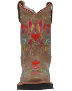 Dan Post Girls' Embroidered Western Boots - Broad Square Toe Taupe -Dan Post Shop 2000381636 251 P4