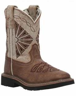 Dan Post Girls' Lil Kite Days Western Boots - Broad Square Toe For Toddler-Girls' Tan