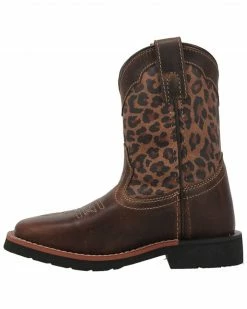 Dan Post Youth Girls' Leopard Western Boots - Broad Square Toe -Dan Post Shop 2000381642 902 P3