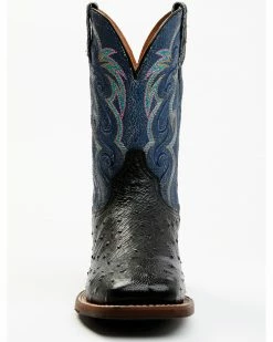Dan Post Men's Exotic Full-Quill Ostrich Western Boots - Broad Square Toe Black -Dan Post Shop 2000381739 001 P4