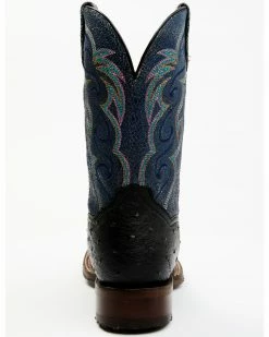 Dan Post Men's Exotic Full-Quill Ostrich Western Boots - Broad Square Toe Black -Dan Post Shop 2000381739 001 P5