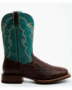 Alternative view of Dan Post Men's Exotic Full-Quill Ostrich Western Boots - Broad Square Toe Rust Copper