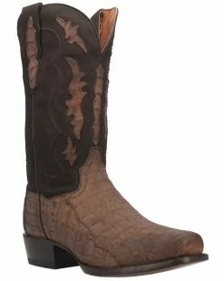 Dan Post Men's Stalker Exotic Caiman Western Boot - Square Toe Taupe